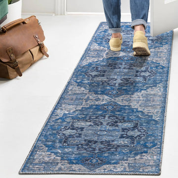 Maris Ornate Medallion Washable Area Rug